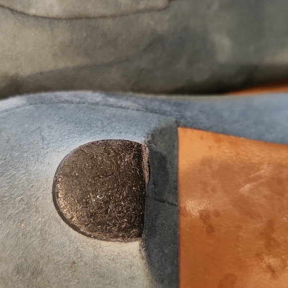 Moschino Cheap and Chic Blue Suede Kitten Heel w/ Floral Detail Size 7.5 - Picture 6 of 10